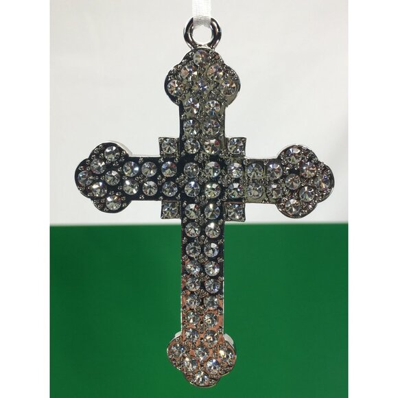 Rhinestone Crystal Cross Pendant Hanging Ornament Religious Gift - Picture 1 of 14